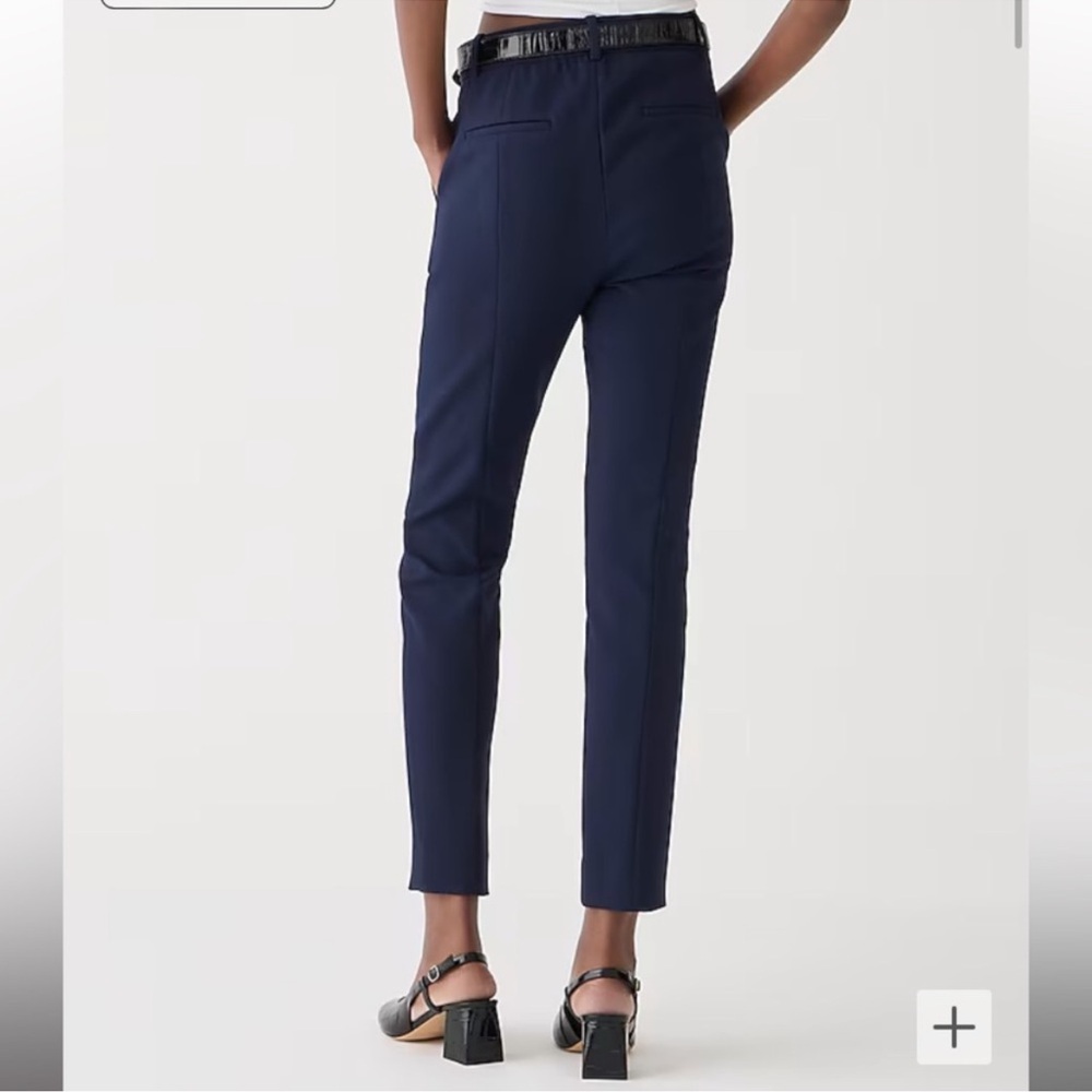 J. Crew High-Rise Cameron Trouser Ankle Pants in Navy Blue, Women's 14 Tall - Picture 5 of 9